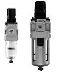 SMC AW40-F06, Integrated Air filter & Regulator, 5 micron element, G3/4 thread & auto drain.
